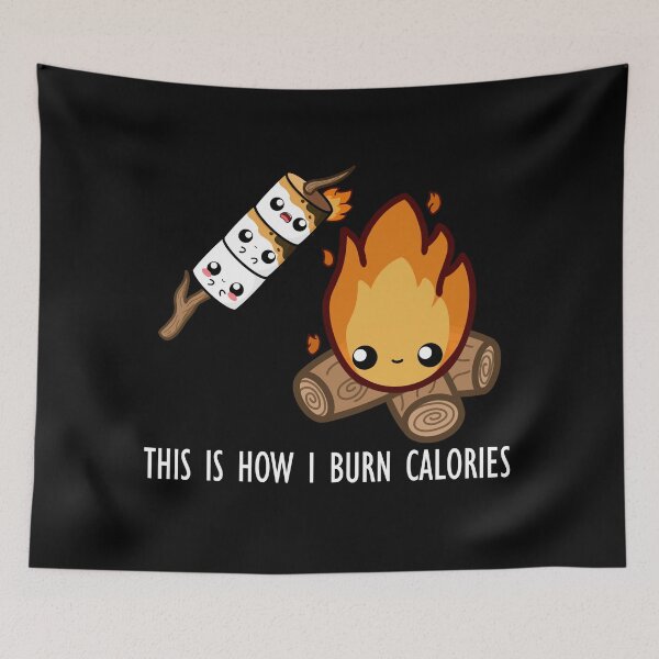 Item preview, Cute Cartoon Marshmallow || This is How I Burn Calories || Kawaii designed and sold by cookingwithten.