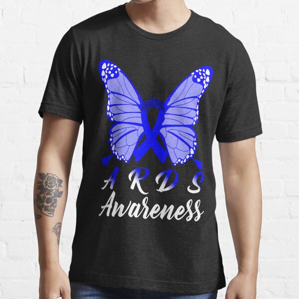 ARDS Awareness Butterfly With Blue Ribbon / Acute Respiratory Distress Syndrome Awareness / ARDS Gift / ARDS Support Essential T-Shirt
