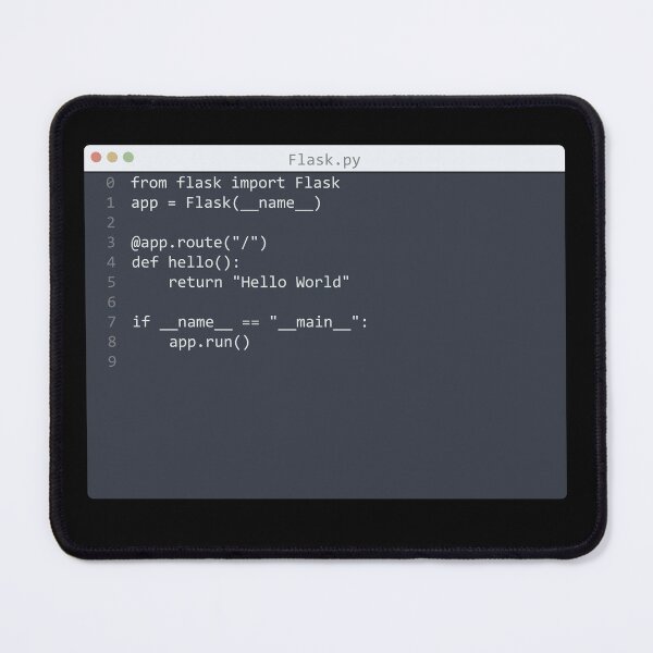 Item preview, . Flask language Hello World program sample in editor window designed and sold by IuriiVlasenko.