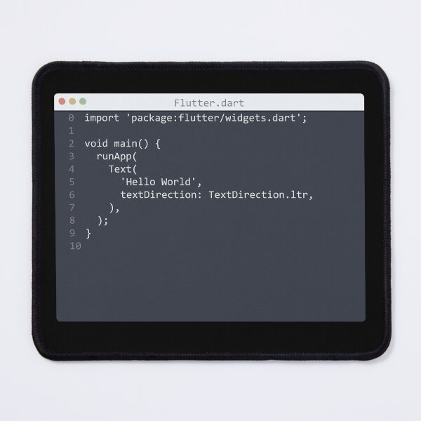 Item preview, . Flutter language Hello World program sample in editor window designed and sold by IuriiVlasenko.