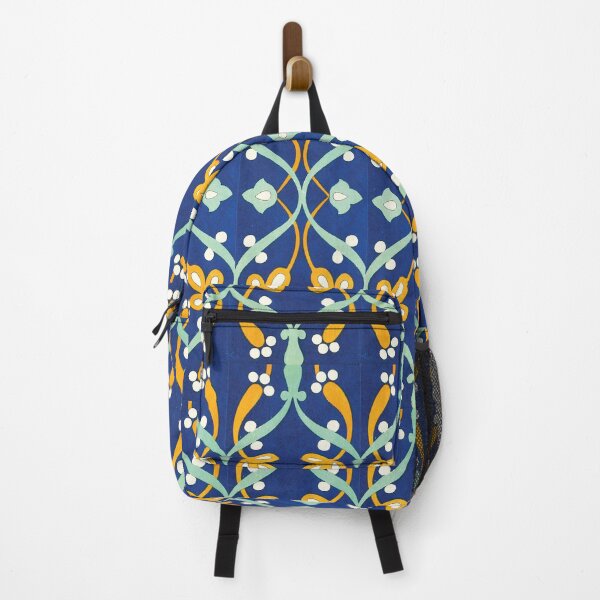 Item preview, Blue Teal Yellow long ornamental tile pattern designed and sold by hockeng.