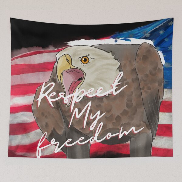 Item preview, Respect My Freedom - Bald Eagle - American Flag designed and sold by BunnyBizarre.