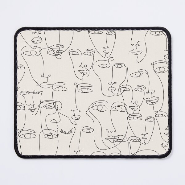 Item preview, One line drawing abstract face seamless pattern. Continuous line. Modern minimalism art, aesthetic contour.  designed and sold by OneLinePrint.