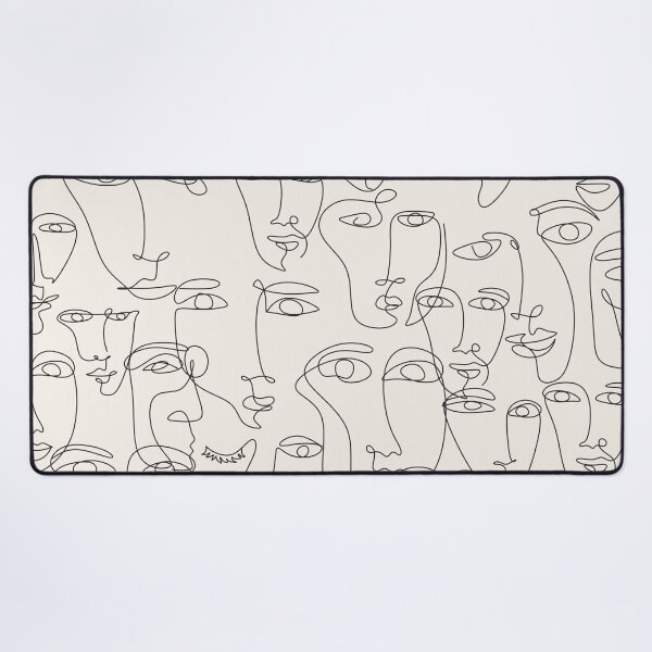 Item preview, One line drawing abstract face seamless pattern. Continuous line. Modern minimalism art, aesthetic contour.  designed and sold by OneLinePrint.