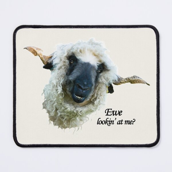 Item preview, Smiley Valais Blacknose Sheep With Text designed and sold by Jane Stanley Photography.