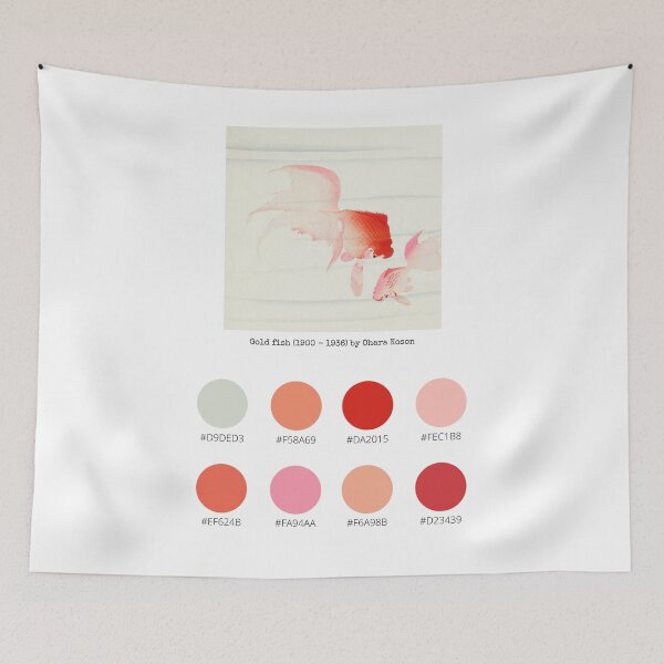 Item preview, Colour Palette of Gold fish (1900 - 1936) by Ohara Koson designed and sold by CoffeewithAnh.