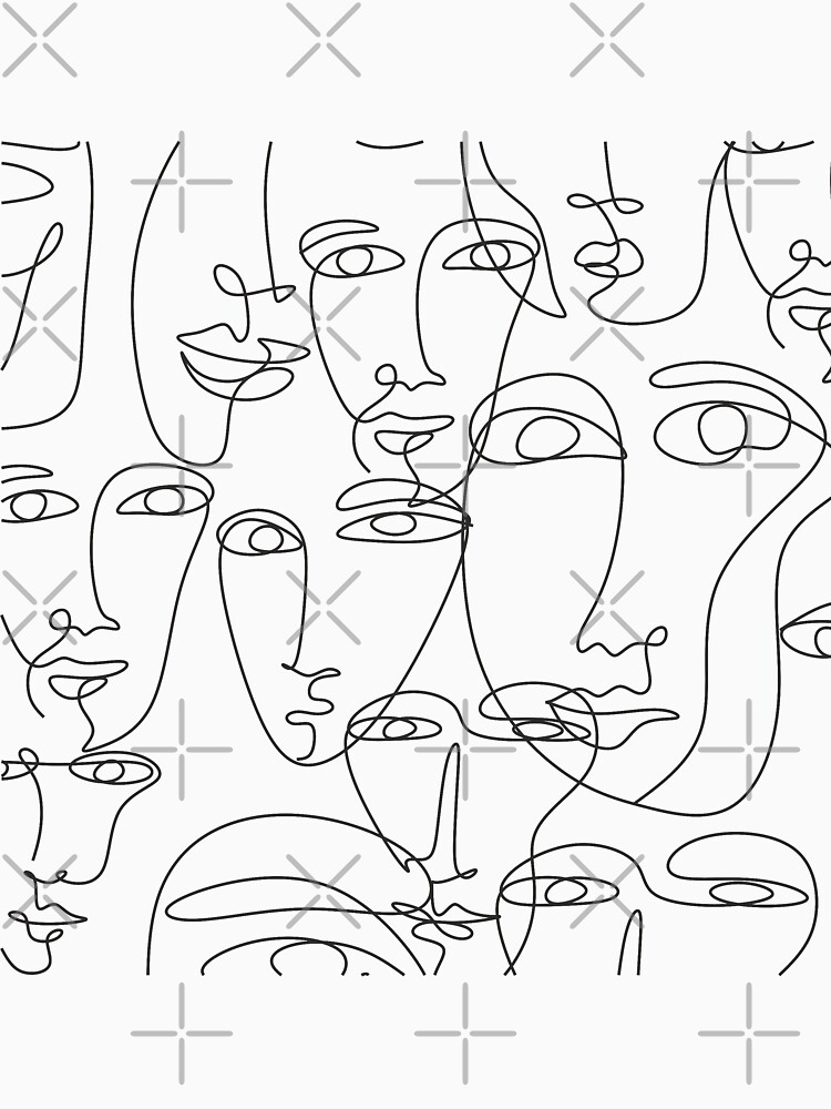 Premium Vector  One line drawing abstract face seamless pattern modern  minimalism art aesthetic contour print