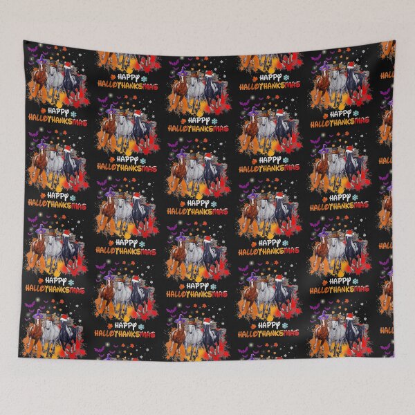 Item preview, Horse Halloween And Merry Christmas Happy Hallothanksmas T-Shirt designed and sold by Tuckey-Virgin.