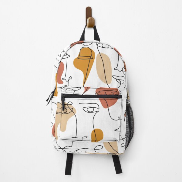 Item preview, Modern one line face seamless pattern with abstract background. For fabric, cards, print. Bright, rich colors. Women's faces. designed and sold by OneLinePrint.
