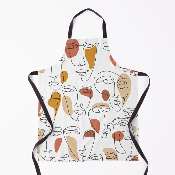 Item preview, Modern one line face seamless pattern with abstract background. For fabric, cards, print. Bright, rich colors. Women's faces. designed and sold by OneLinePrint.