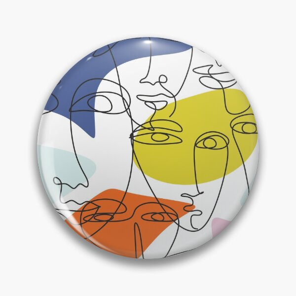 Item preview, One line drawing abstract faces. Continuous with people faces. Modern aesthetic print, minimalism, contour line art designed and sold by OneLinePrint.