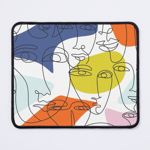 Item preview, One line drawing abstract faces. Continuous with people faces. Modern aesthetic print, minimalism, contour line art designed and sold by OneLinePrint.