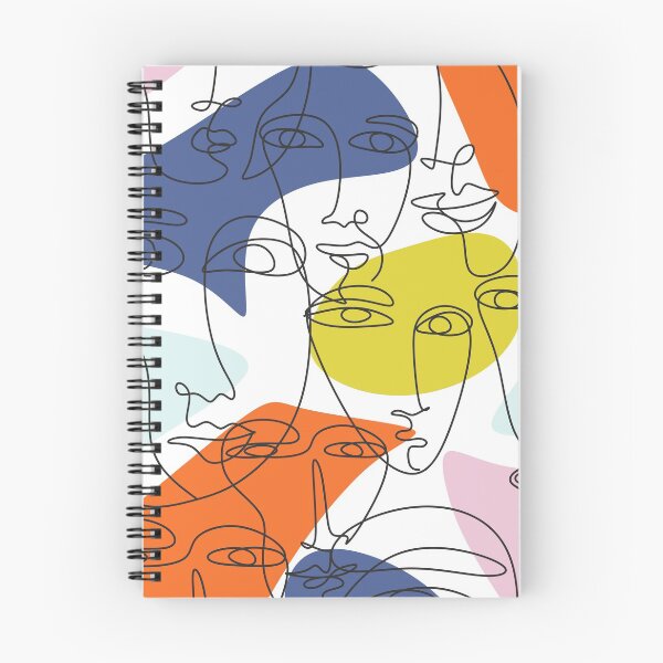 Item preview, One line drawing abstract faces. Continuous with people faces. Modern aesthetic print, minimalism, contour line art designed and sold by OneLinePrint.