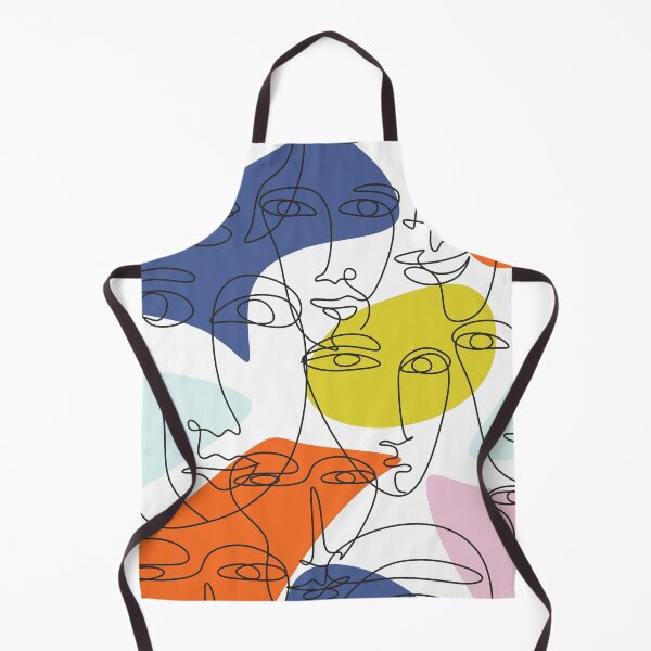 Item preview, One line drawing abstract faces. Continuous with people faces. Modern aesthetic print, minimalism, contour line art designed and sold by OneLinePrint.