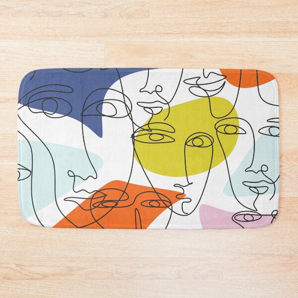 Item preview, One line drawing abstract faces. Continuous with people faces. Modern aesthetic print, minimalism, contour line art designed and sold by OneLinePrint.