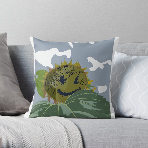 Happy Sunflower Throw Pillow