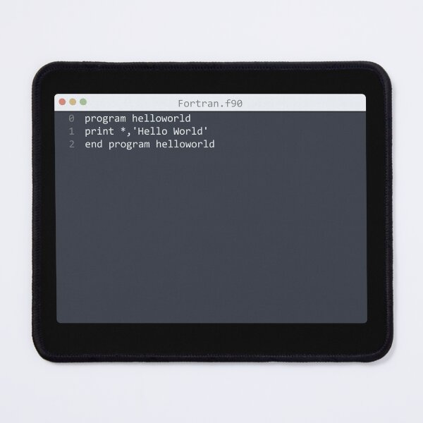 Item preview, . Fortran language Hello World program sample in editor window designed and sold by IuriiVlasenko.