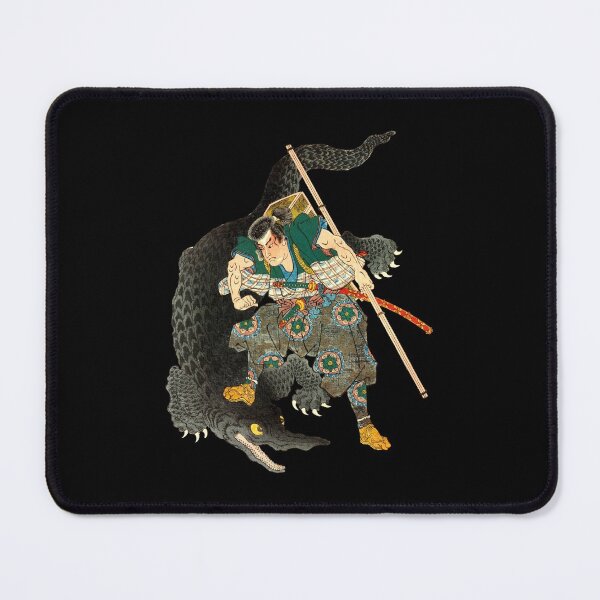 Item preview, Japanese Samurai fighting water monster designed and sold by Madjack Tees Kiwi SuperStore.