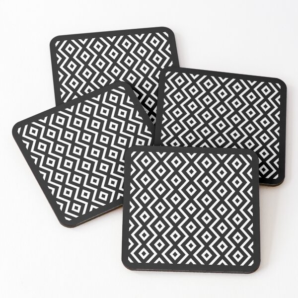 Item preview, Zigzag Diamond Black and White Geometric Pattern designed and sold by BeautyofColor.