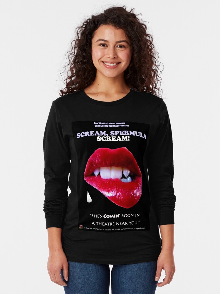 Alternate view of SCREAM, SPERMULA, SCREAM!- Sneak Peak Movie Poster Art Long Sleeve T-Shirt