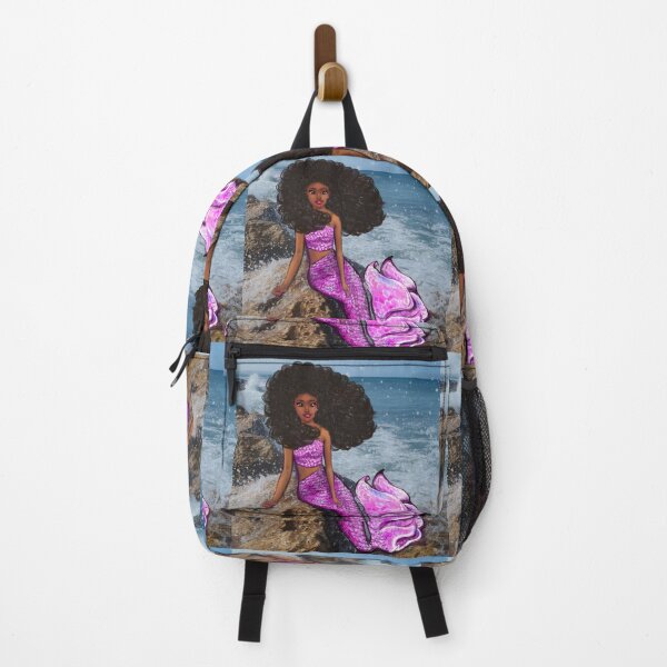 Item preview, Coco the Magical rainbow mermaid with brown eyes, flowing Afro hair and caramel brown skin designed and sold by Artonmytee.