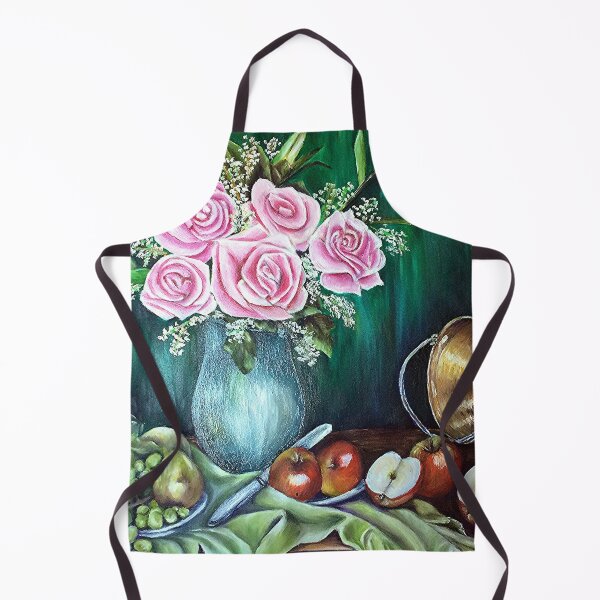 Item preview, ROSES COPPER POT AND APPLES FINE ART PRINT, STILL LIFE INSPIRED BY NATURE designed and sold by Adri Barnard.