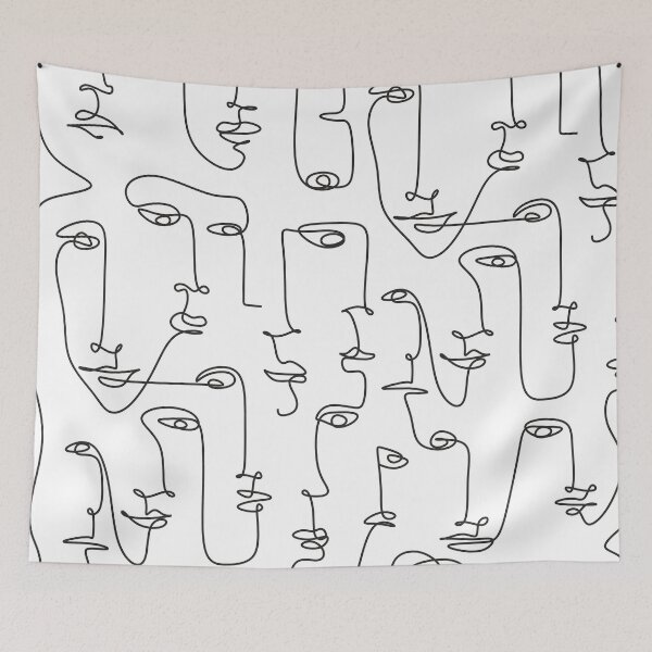 Item preview, Abstract Faces in Lines, One Line Artwork Print, Fashion Poster, Minimalist Woman Drawing, Modern Decor designed and sold by OneLinePrint.
