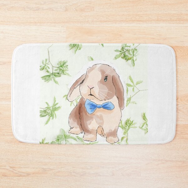 Item preview, Cute Bunny with Bow and Clover designed and sold by BunnyBizarre.