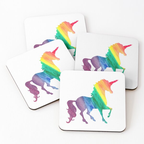 Item preview, Watercolor Rainbow Unicorn Silhouettes Black Pattern designed and sold by SamAnnDesigns.