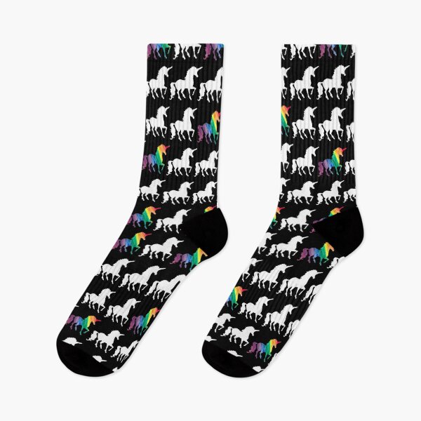 Item preview, Watercolor Rainbow Unicorn Silhouettes Black Pattern designed and sold by SamAnnDesigns.