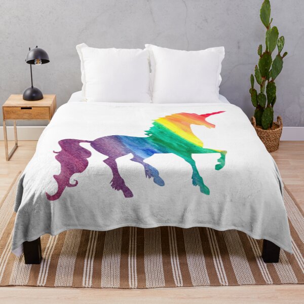 Item preview, Watercolor Rainbow Unicorn Silhouettes Black Pattern designed and sold by SamAnnDesigns.