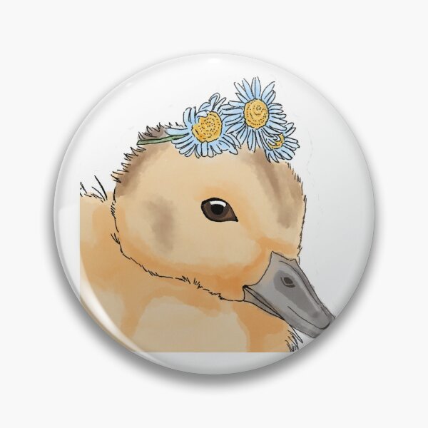 Item preview, Cute Duck - Kawaii Duckie - Duckling with Flowers designed and sold by BunnyBizarre.