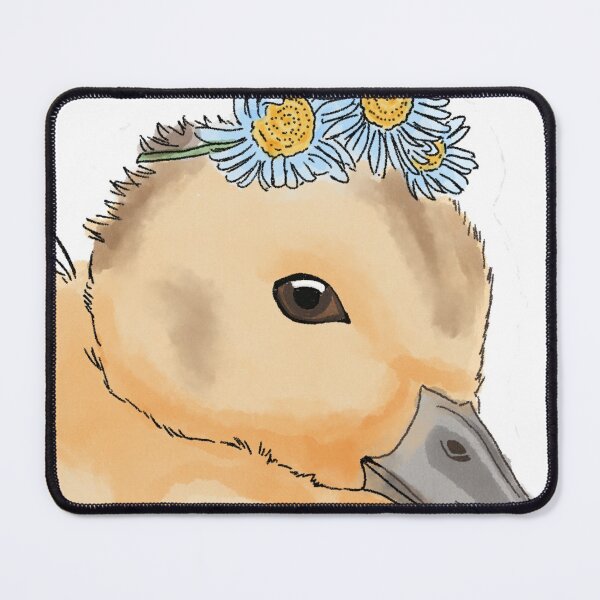 Item preview, Cute Duck - Kawaii Duckie - Duckling with Flowers designed and sold by BunnyBizarre.