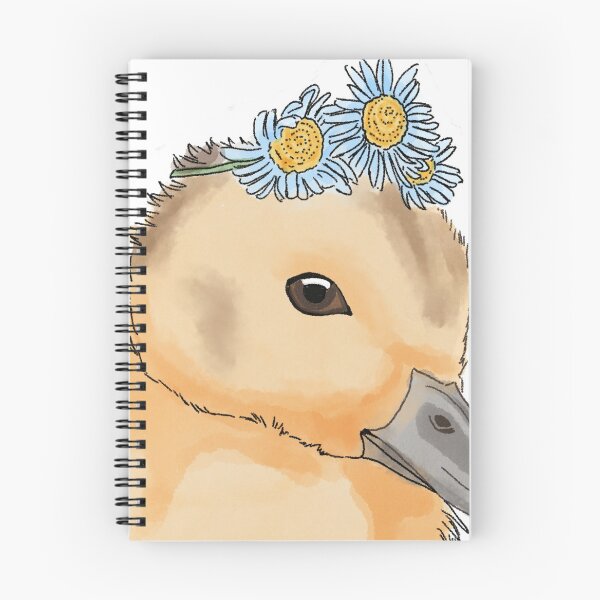 Item preview, Cute Duck - Kawaii Duckie - Duckling with Flowers designed and sold by BunnyBizarre.