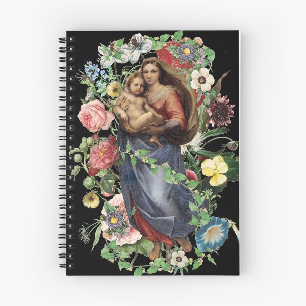 Item preview, Vintage Virgin Mary And Baby Jesus Beautiful Decorative Flower Design designed and sold by TrulyEpoque.