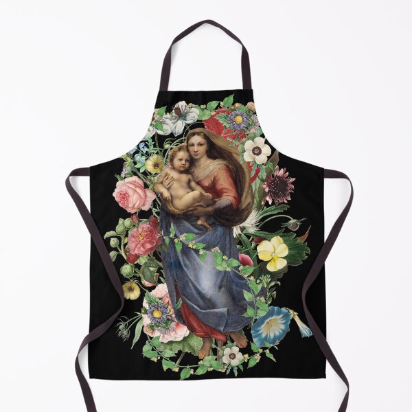 Item preview, Vintage Virgin Mary And Baby Jesus Beautiful Decorative Flower Design designed and sold by TrulyEpoque.