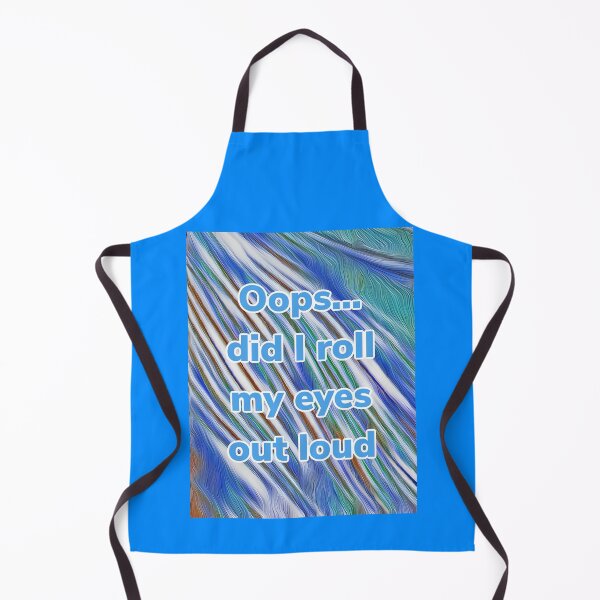 Artikelvorschau, Abstrakter Druck in Blau, Blaugrün und Weiß mit lustigem oops” Spruch entworfen und verkauft von BJG1966.