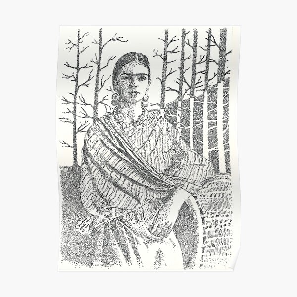 Frida Khalo and trees Poster