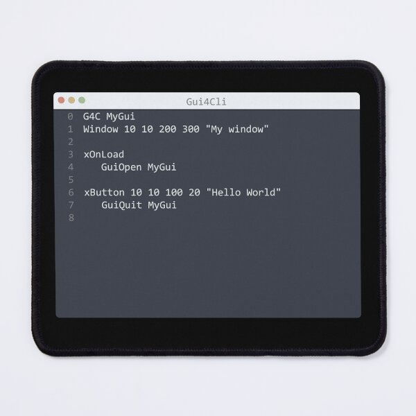 Item preview, . Gui4Cli language Hello World program sample in editor window designed and sold by IuriiVlasenko.
