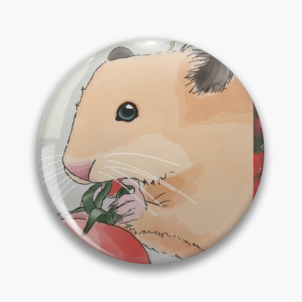 Item preview, Hamster with a Tomato - Hungry Hamster - Cute Pet designed and sold by BunnyBizarre.