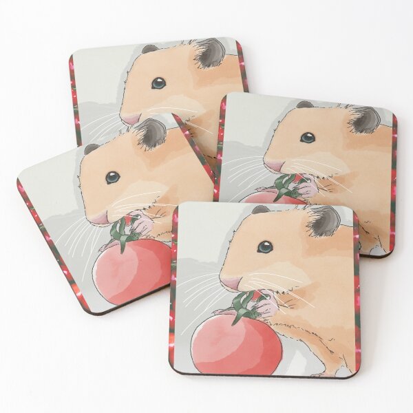 Item preview, Hamster with a Tomato - Hungry Hamster - Cute Pet designed and sold by BunnyBizarre.