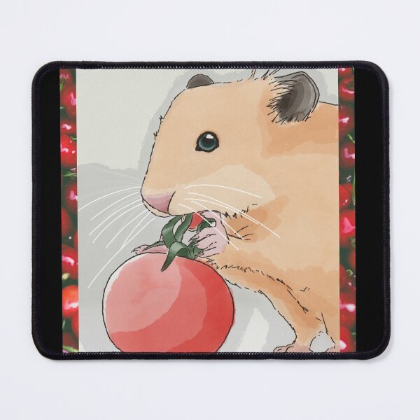 Item preview, Hamster with a Tomato - Hungry Hamster - Cute Pet designed and sold by BunnyBizarre.