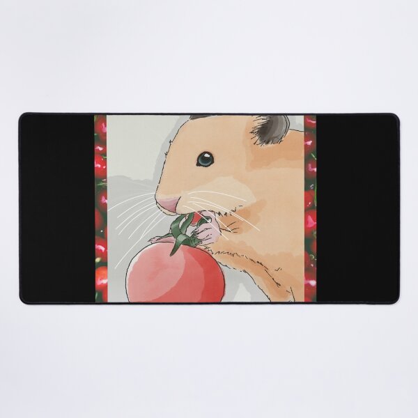 Item preview, Hamster with a Tomato - Hungry Hamster - Cute Pet designed and sold by BunnyBizarre.