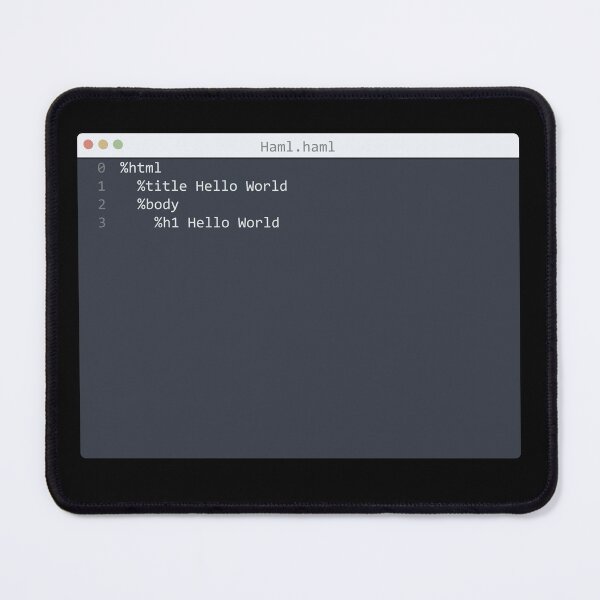 Item preview, . Haml language Hello World program sample in editor window designed and sold by IuriiVlasenko.