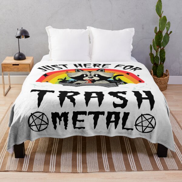 Item preview, Just Here For Trash Metal Retro Rainbow Raccoon designed and sold by Stronzi.