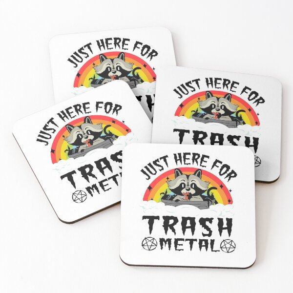Item preview, Just Here For Trash Metal Retro Rainbow Raccoon designed and sold by Stronzi.