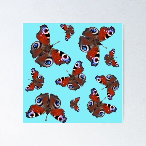 Item preview, Peacock butterfly nature on blue designed and sold by Julieford.