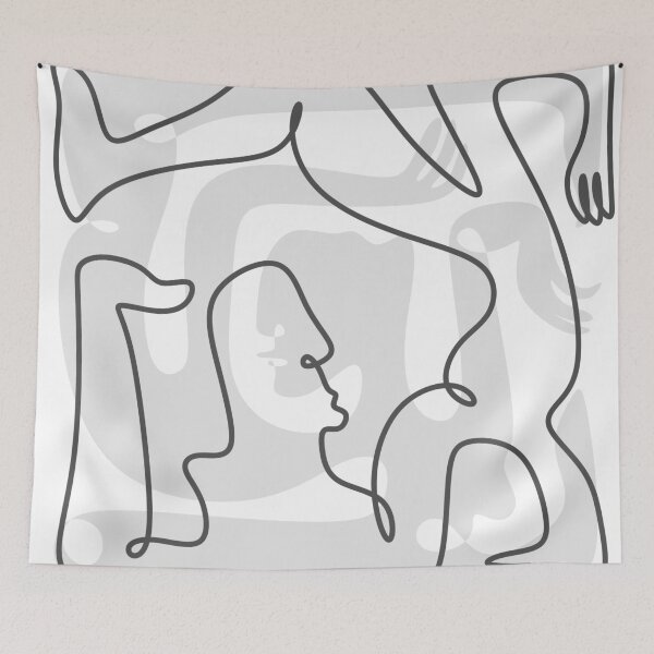 Item preview, Modern minimalist line art design print. Surreal Cubism Gray style designed and sold by OneLinePrint.