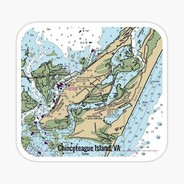 Item preview, Chincoteague Island VA Chart designed and sold by RepYourTown.