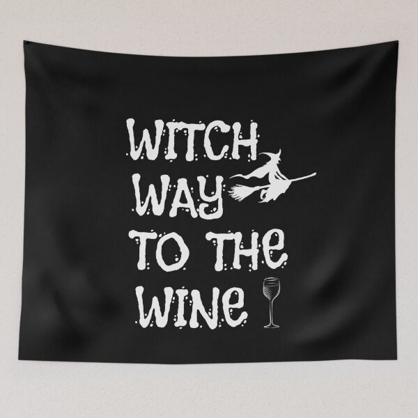 Item preview, Witch Way To The Wine, Funny Halloween designed and sold by GrabYourBuzz.